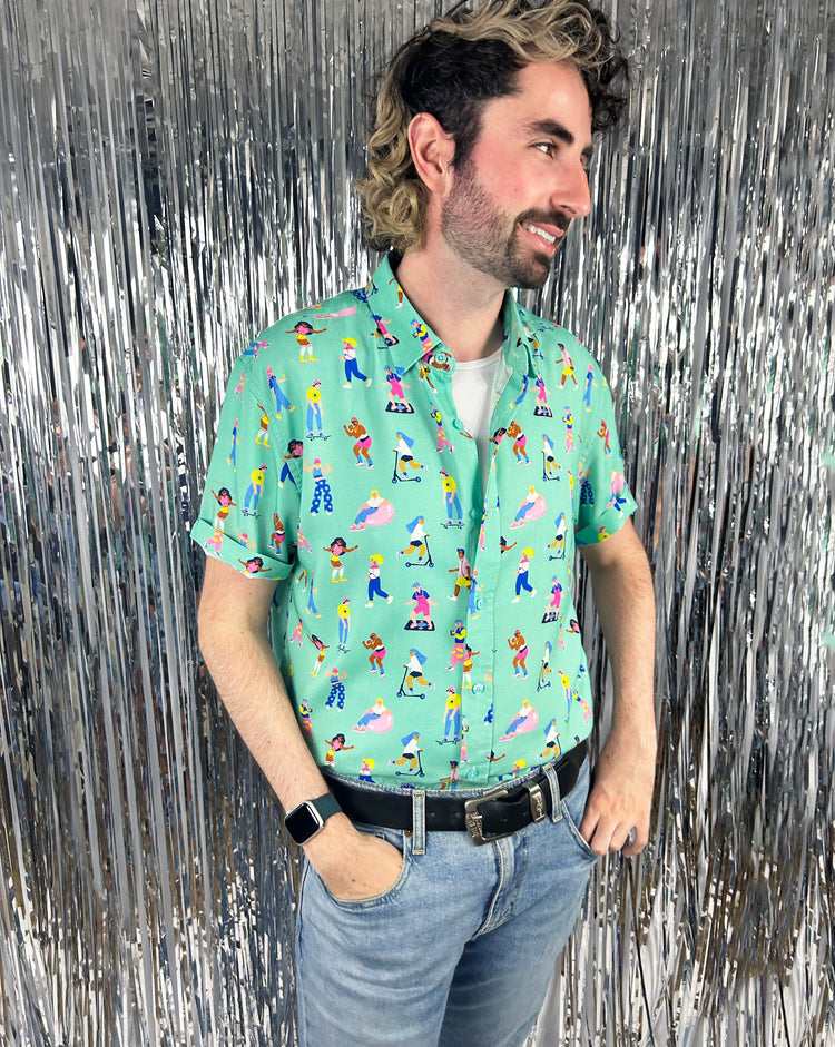 90s Living Illustrated Unisex Pattern Shirt