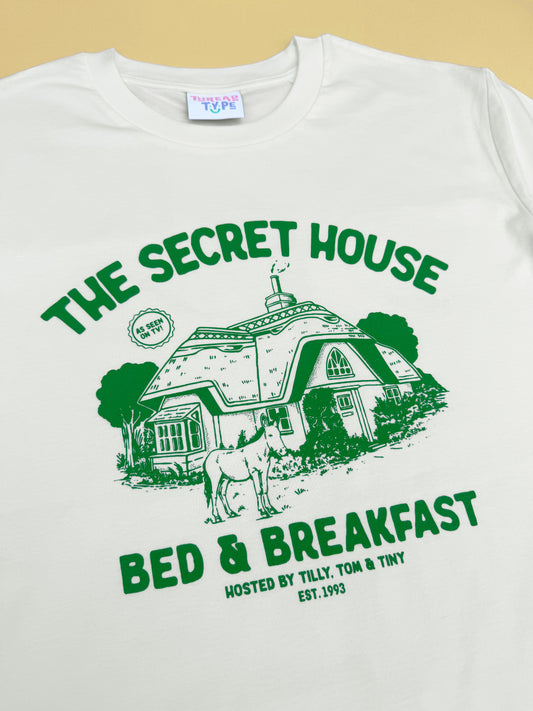 90s TV show Tots TV inspired T-shirt design featuring a hideawy cottage and donkey!