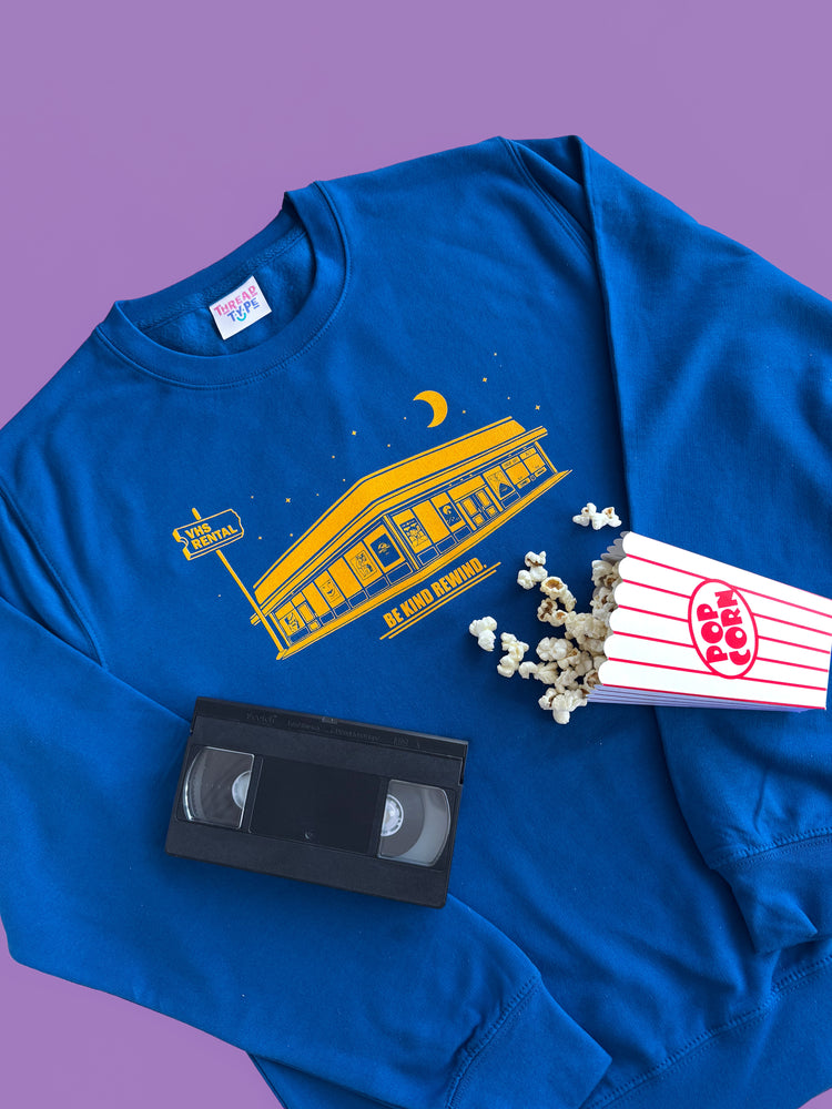 'A Night at the 90s VHS Store' Screen Printed Sweatshirt