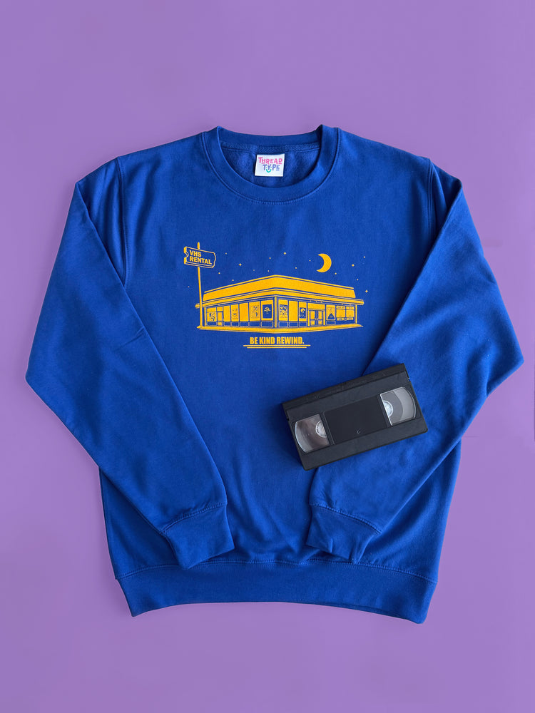 'A Night at the 90s VHS Store' Screen Printed Sweatshirt