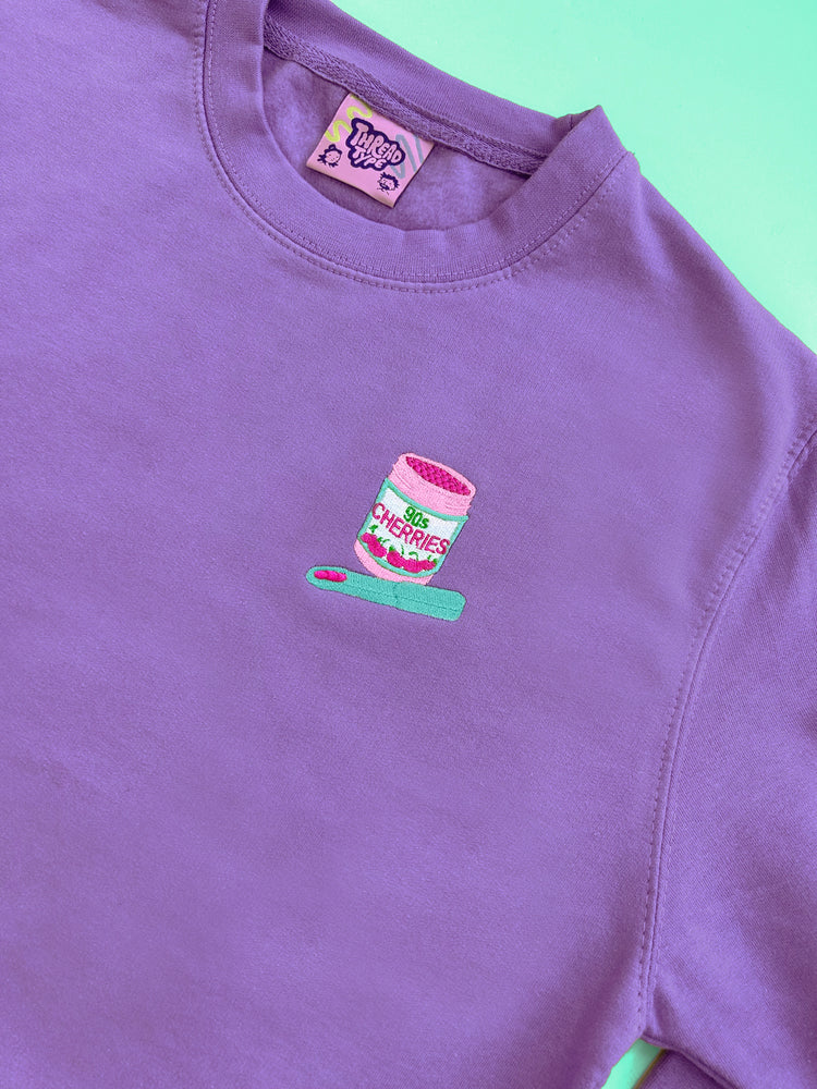 90s Cherries Embroidered Sweatshirt