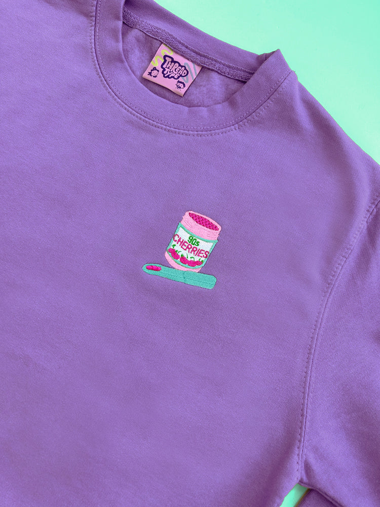 90s Cherries Scented Embroidered Sweatshirt