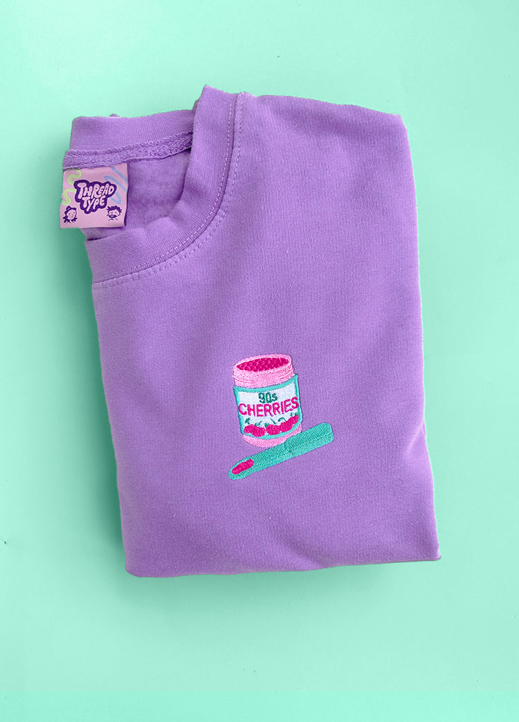90s Cherries Scented Embroidered Sweatshirt