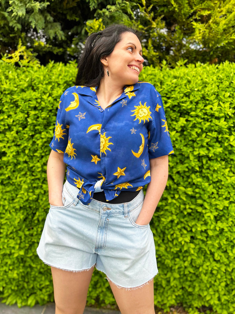90s Sun and Moon Unisex Hawaiian Shirt