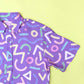 Retro Doodle Pattern Unisex Button Up Shirt