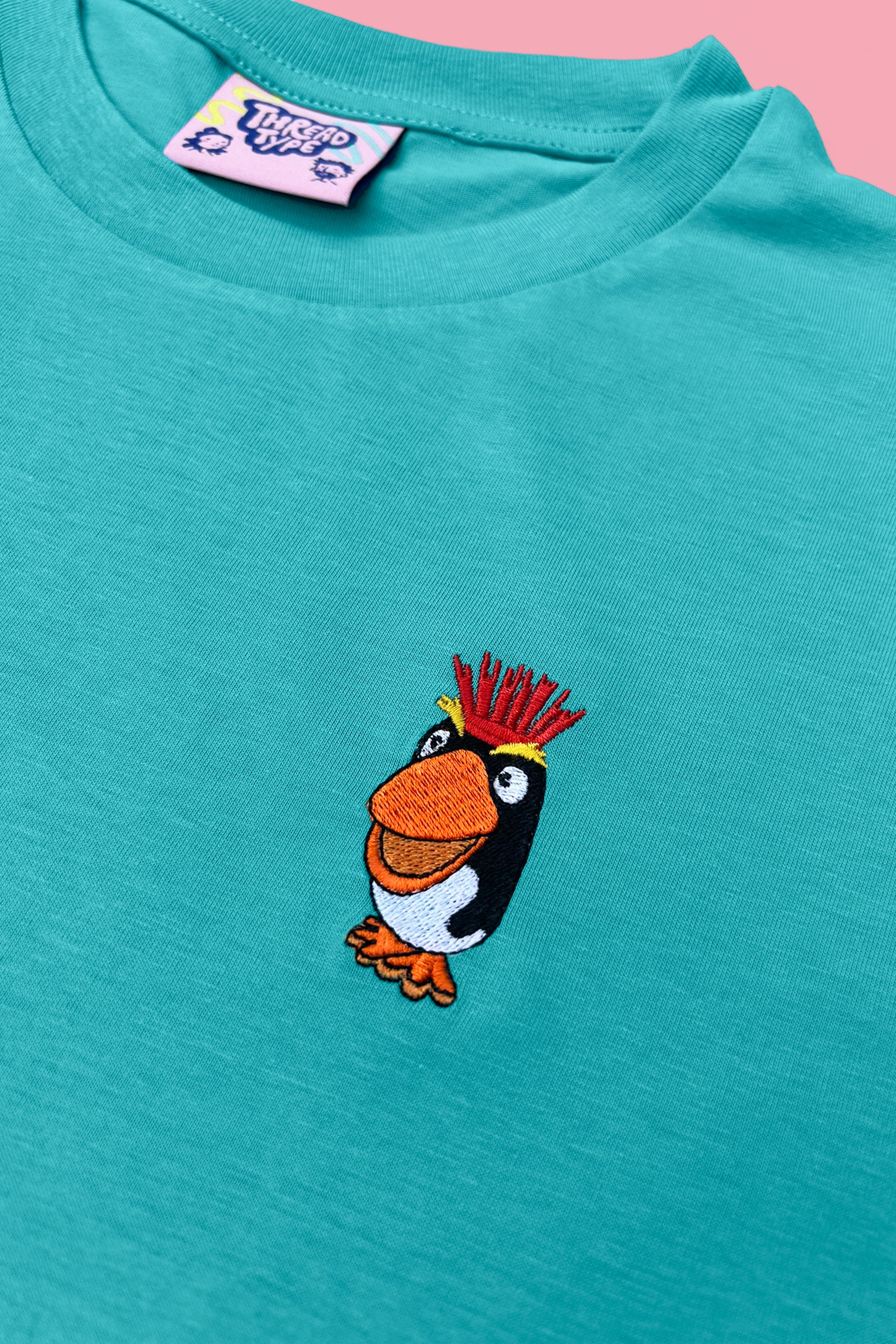 Ice Cream Penguin Embroidered T-Shirt – Thread Type