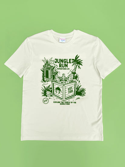 Full length shot of 90s TV show Jungle Run T-shirt design