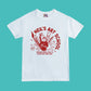 Full length shot of 90s TV series Art Attack inspired T-shirt featuring Neil Buchanan with larger than life art materials