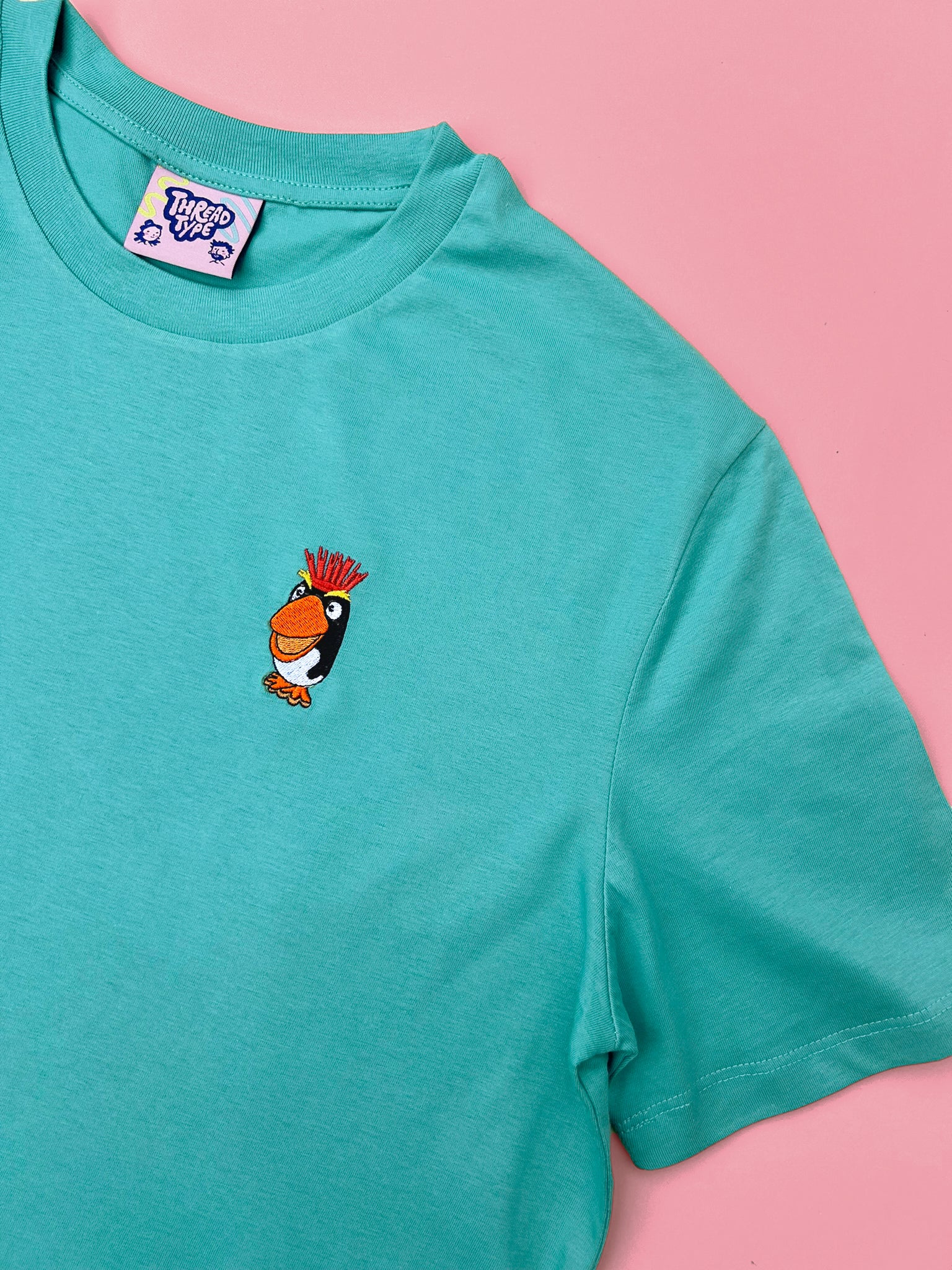 Ice Cream Penguin Embroidered T-Shirt – Thread Type