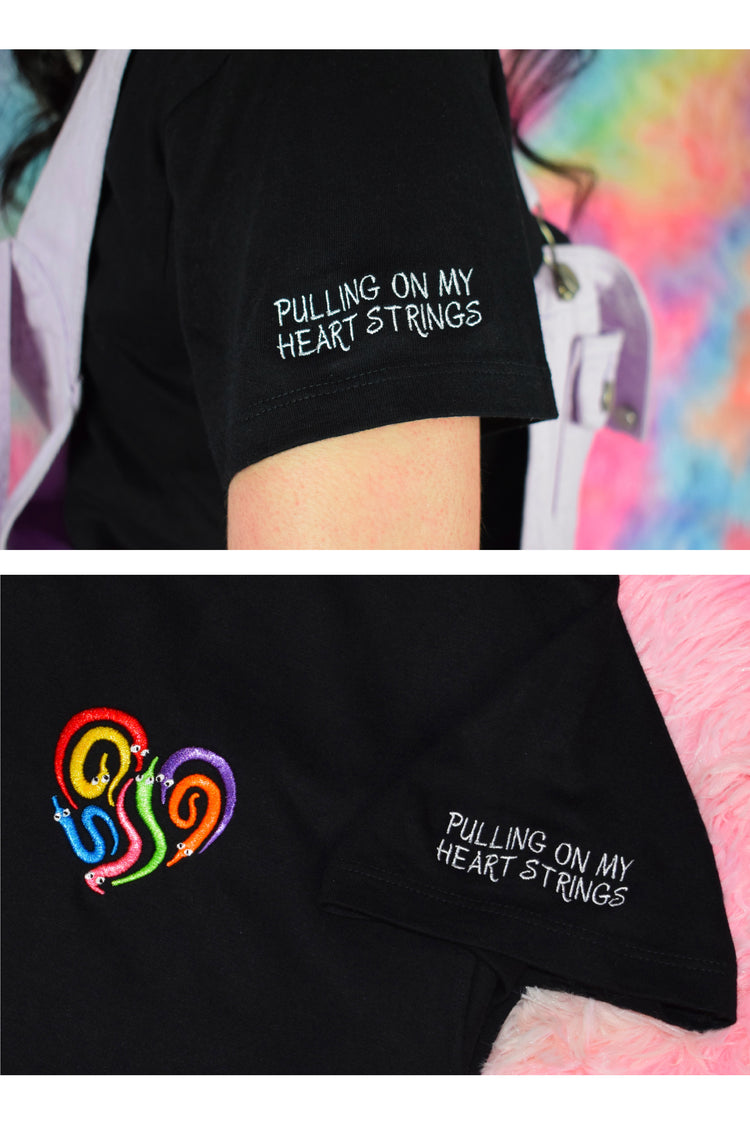 Heart Strings Embroidered T-shirt
